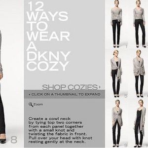 Donna Karen New York multi-way cozy/wrap cardigan/￼sweater size XS-S